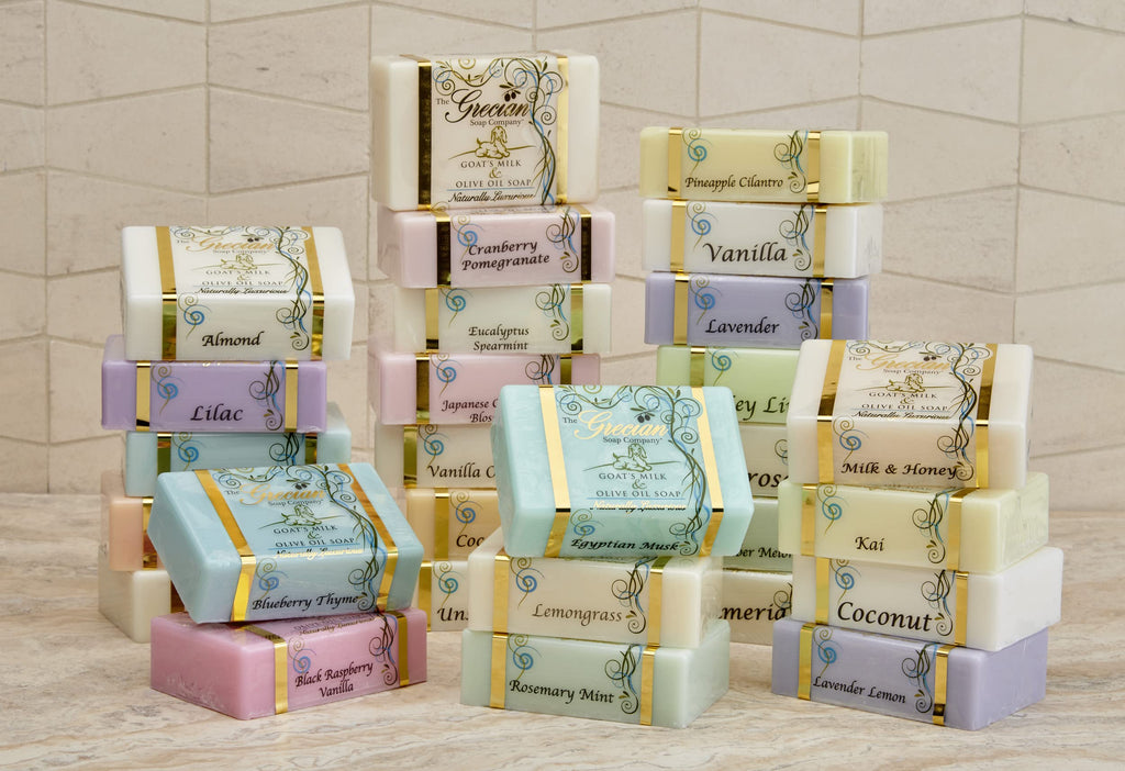 Grecian Goat Milk & Olive Oil Soap Bar 3-Pack – Egyptian Musk, Handmade & All-Natural