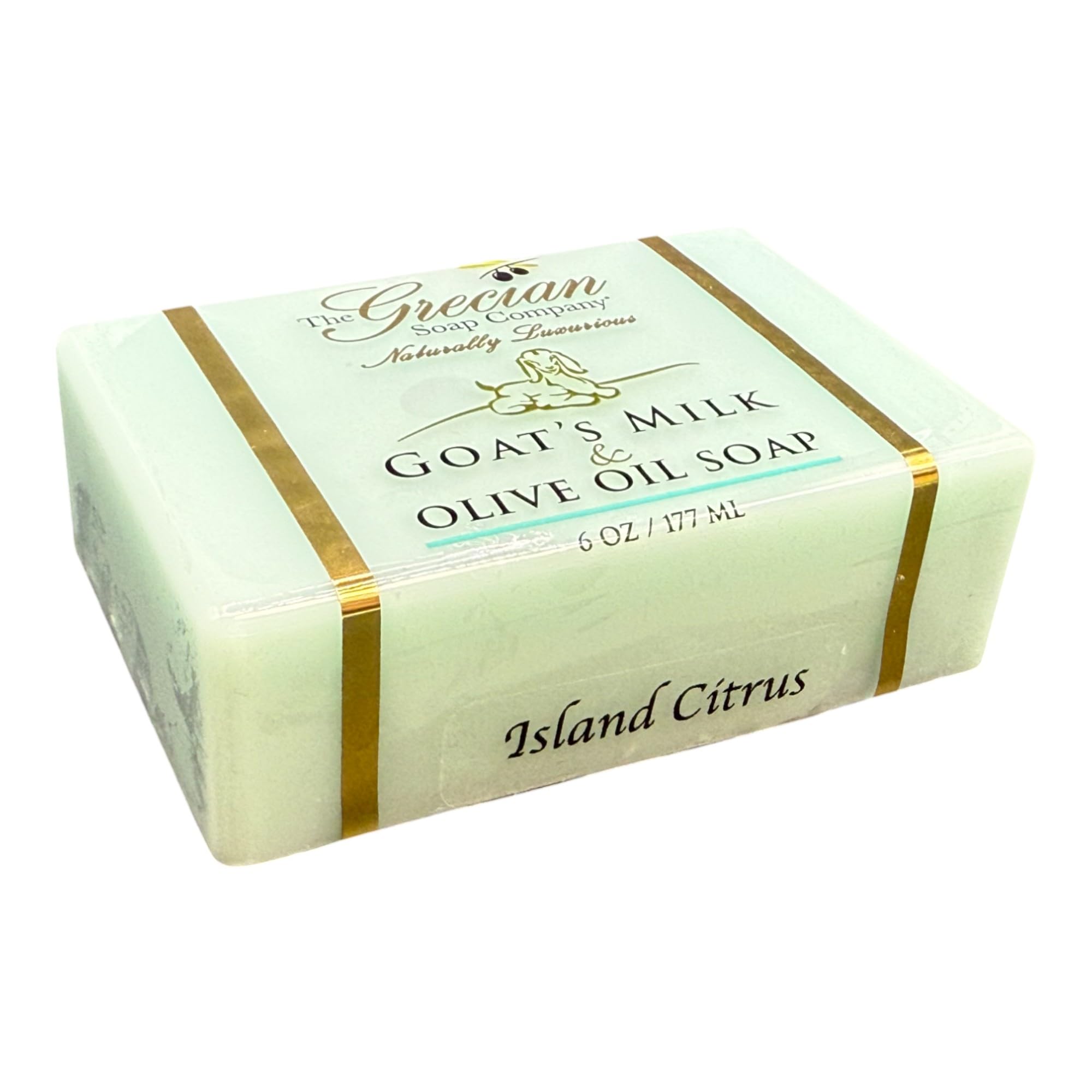 Grecian Goats Milk & Olive Oil Soap Bar 3-Pack Island Citrus – Handmade, All-Natural, pH-Balanced