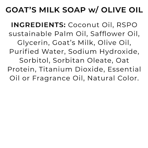 The Grecian Soap Company Goat Milk & Olive Oil Bar Soap – 6-Pack (30 oz) – Non-Toxic, USA Made