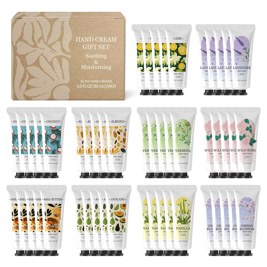 Green Canyon Spa Hand Cream 50-Pack – Mini Travel Lotions, 10 Scents