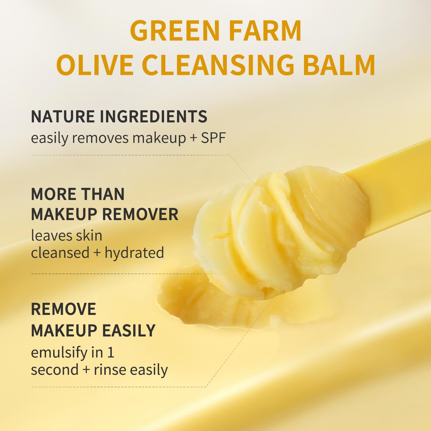 GREEN FARM Makeup Remover Balm – Olive Oil Cleanser for Face & Body (Balm to Milky Lather) – 3pcs