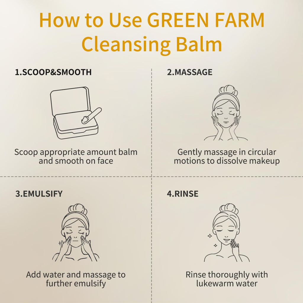 GREEN FARM Makeup Remover Balm – Olive Oil Cleanser for Face & Body (Balm to Milky Lather) – 3pcs