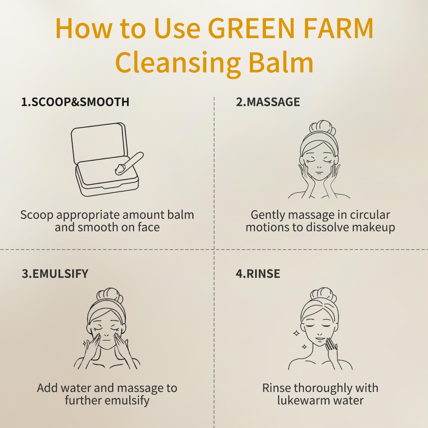 GREEN FARM Makeup Remover Balm – Olive Oil Cleanser for Face & Body (Balm to Milky Lather) – 3pcs