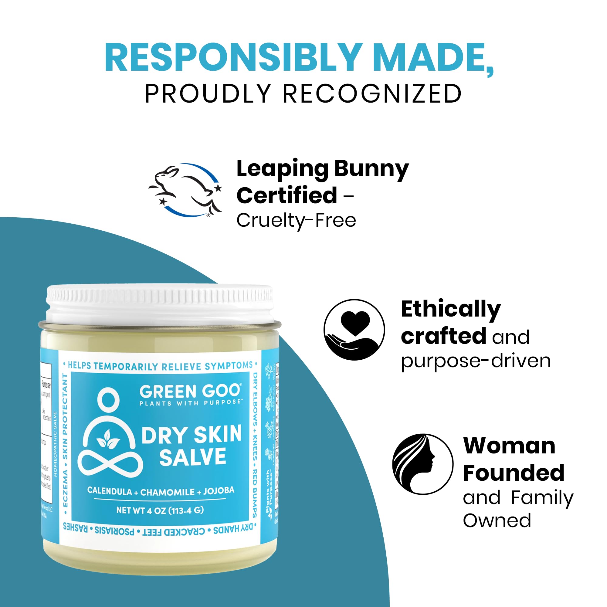 Green Goo Dry Skin Salve – All-Natural Moisturizer for Body & Face (4 oz)