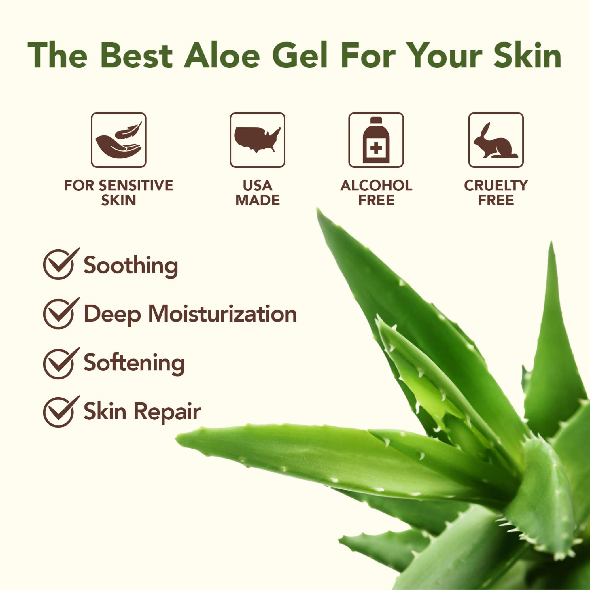 Green Leaf Naturals Amazing Aloe Vera Gel – 12oz Pure, Freshly Cut, Unscented