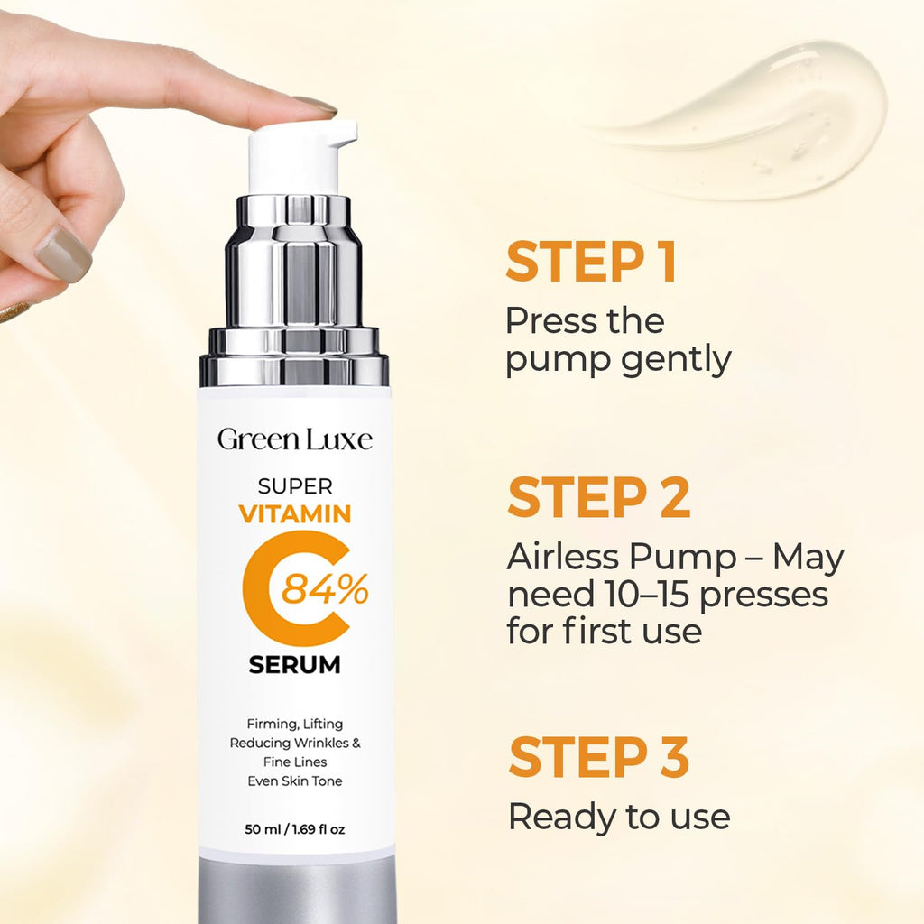 Green Luxe Super Vitamin C Serum for Mature Skin – Hydration & Anti-Aging (1.69 oz)