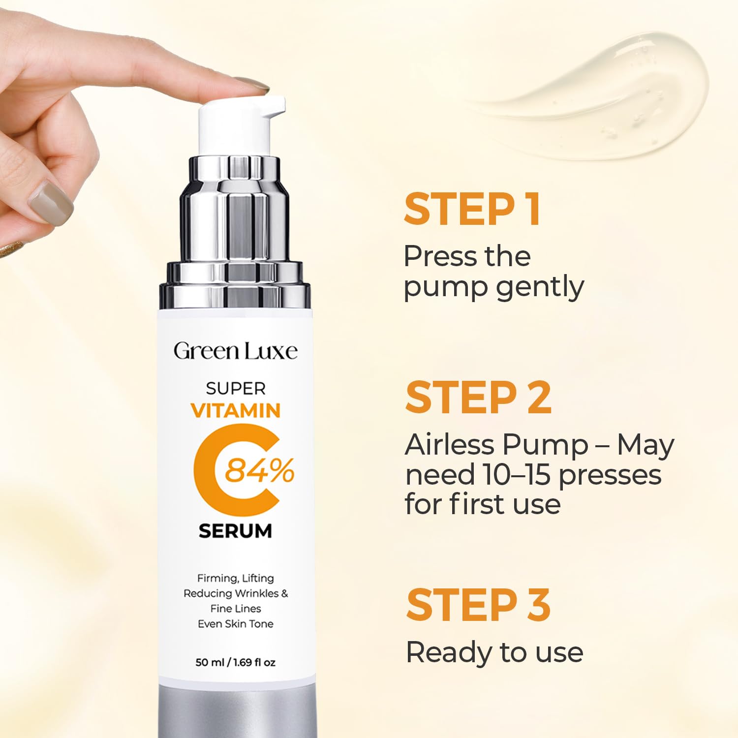 Green Luxe Super Vitamin C Serum for Mature Skin – Hydration & Anti-Aging (1.69 oz)
