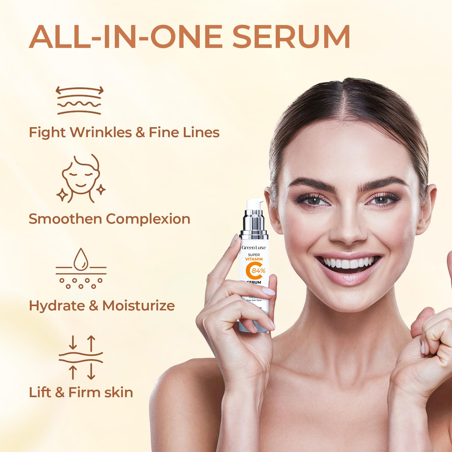 Green Luxe Super Vitamin C Serum for Mature Skin – Hydration & Anti-Aging (1.69 oz)