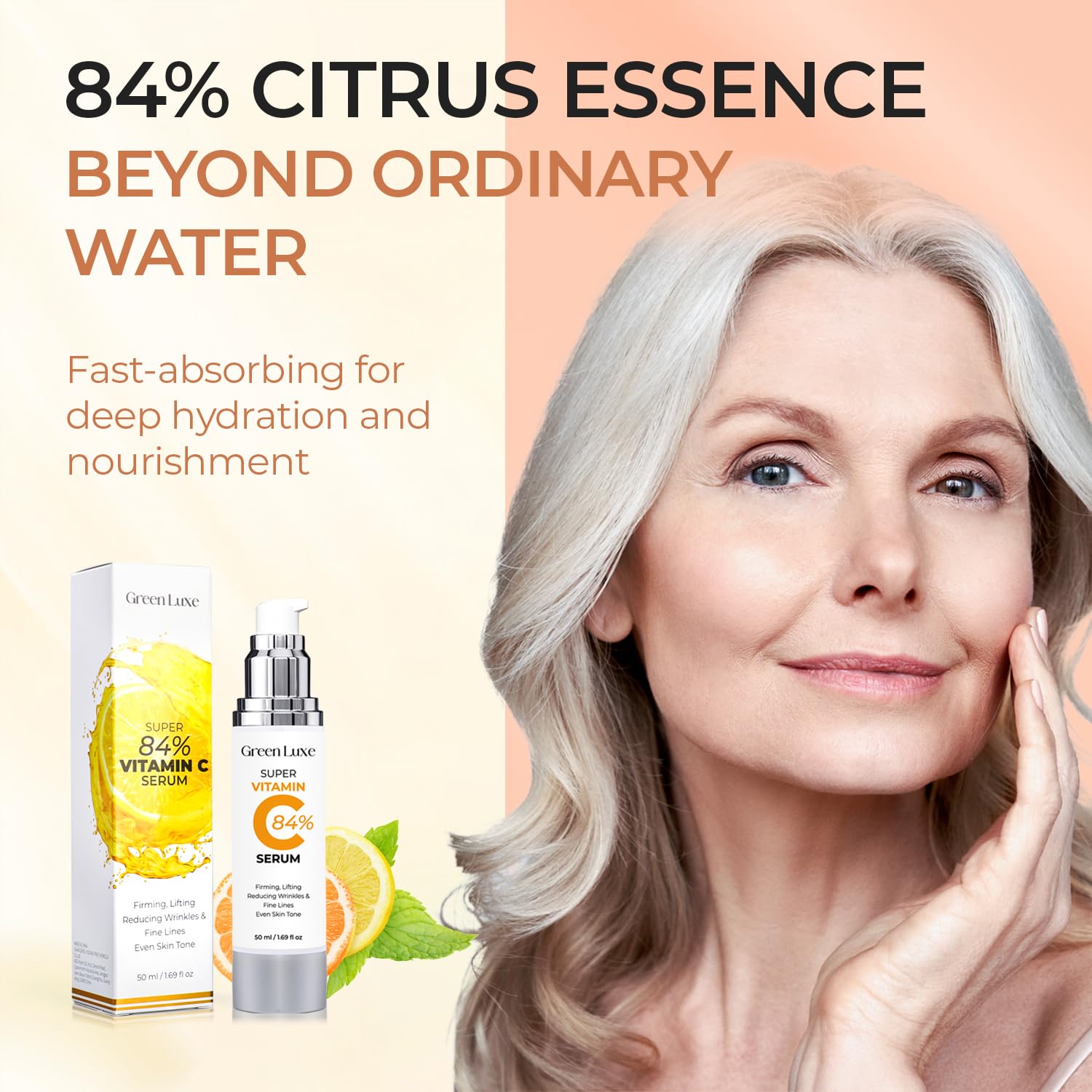 Green Luxe Super Vitamin C Serum for Mature Skin – Hydration & Anti-Aging (1.69 oz)