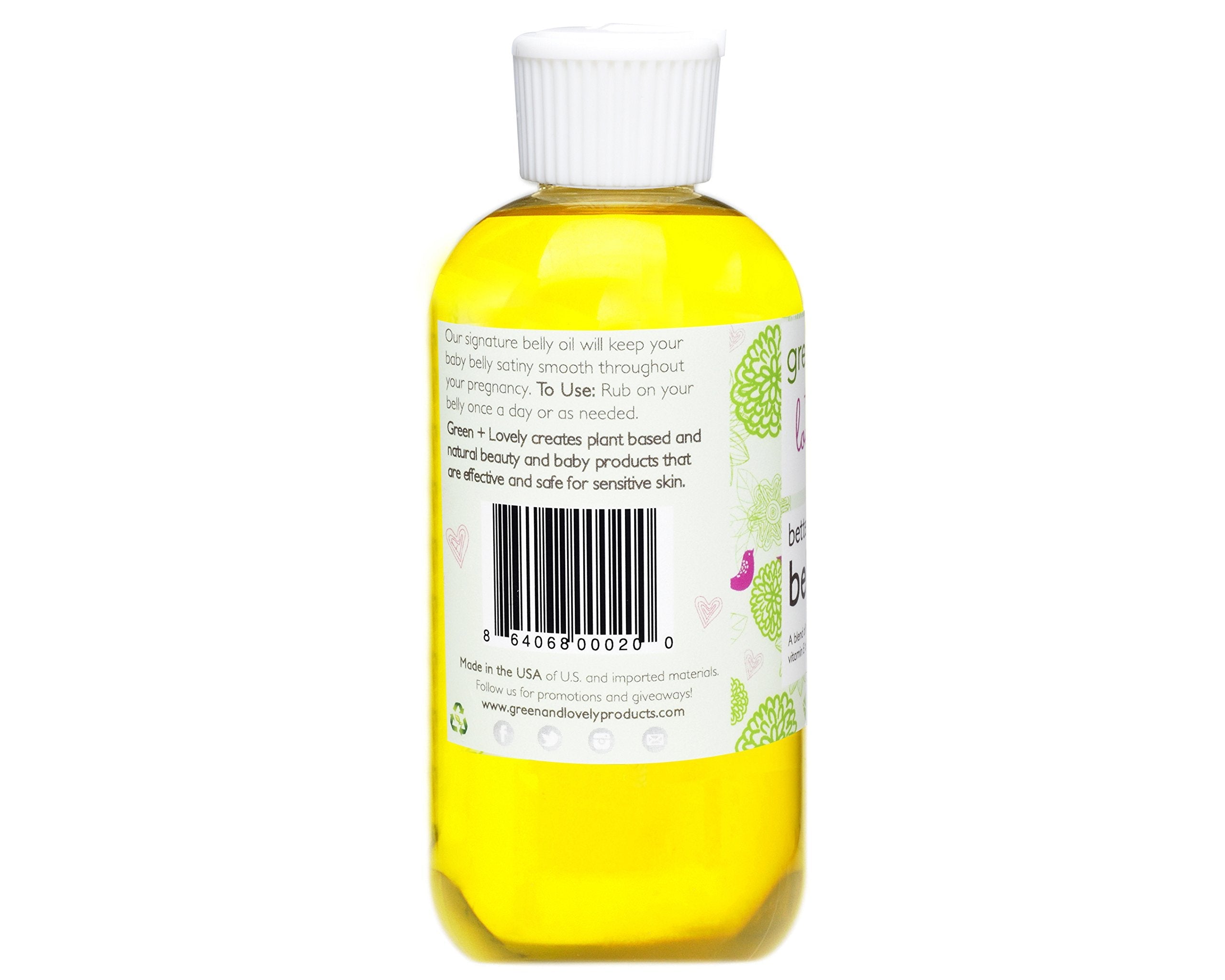 Green + Lovely Better Than Butter Belly Oil | Pregnancy Stretch Mark Prevention and Skin Elasticity (9 oz Lavender)