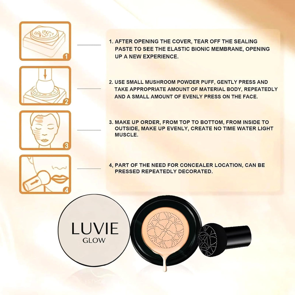 Green Tomato Luvie Glow Foundation Cushion – Hydrating, Buildable Coverage (Warm, 0.64 oz)
