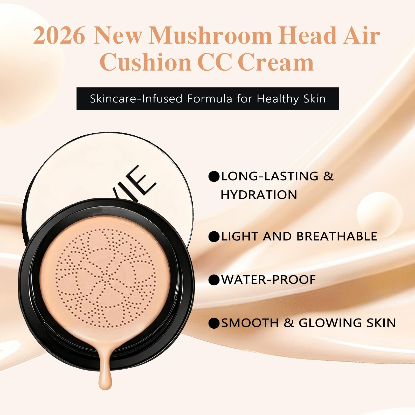 Green Tomato Luvie Glow Foundation Cushion – Hydrating, Buildable Coverage (Warm, 0.64 oz)