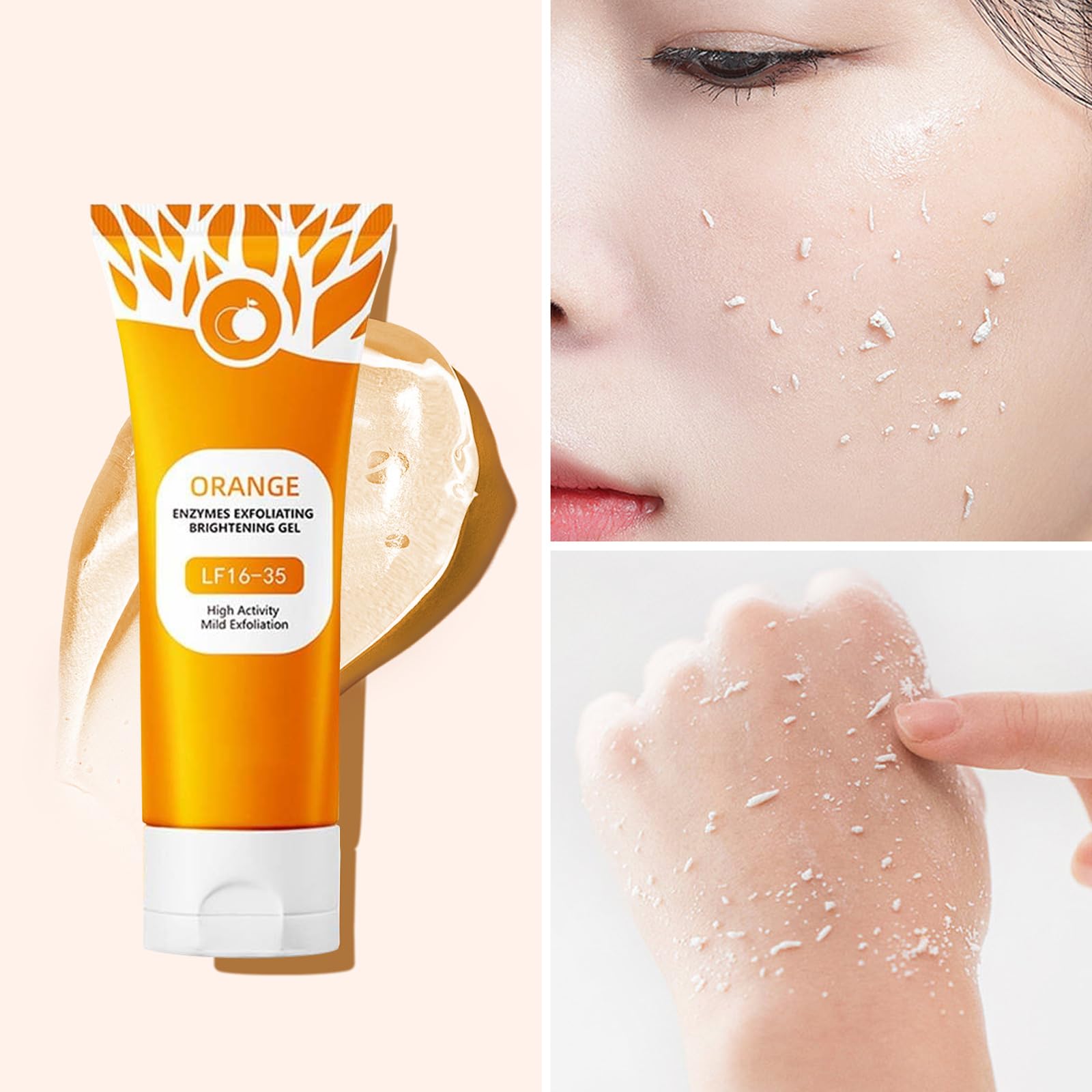 Green Tomato Orange Exfoliating Gel – 2Pcs Face & Body Scrub for Deep Pore Cleansing