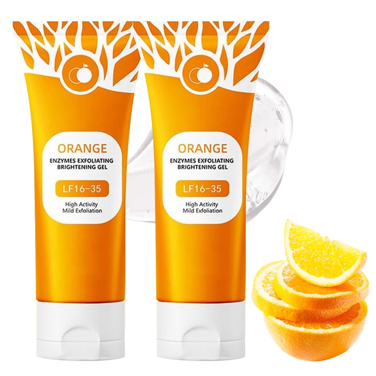 Green Tomato Orange Exfoliating Gel – 2Pcs Face & Body Scrub for Deep Pore Cleansing