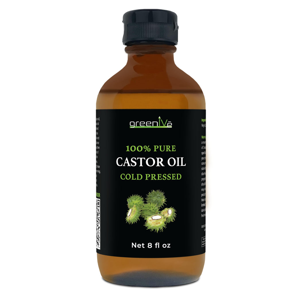 GreenIVe 100% Pure Castor Oil – Cold-Pressed, Hexane-Free (8 Fl Oz)