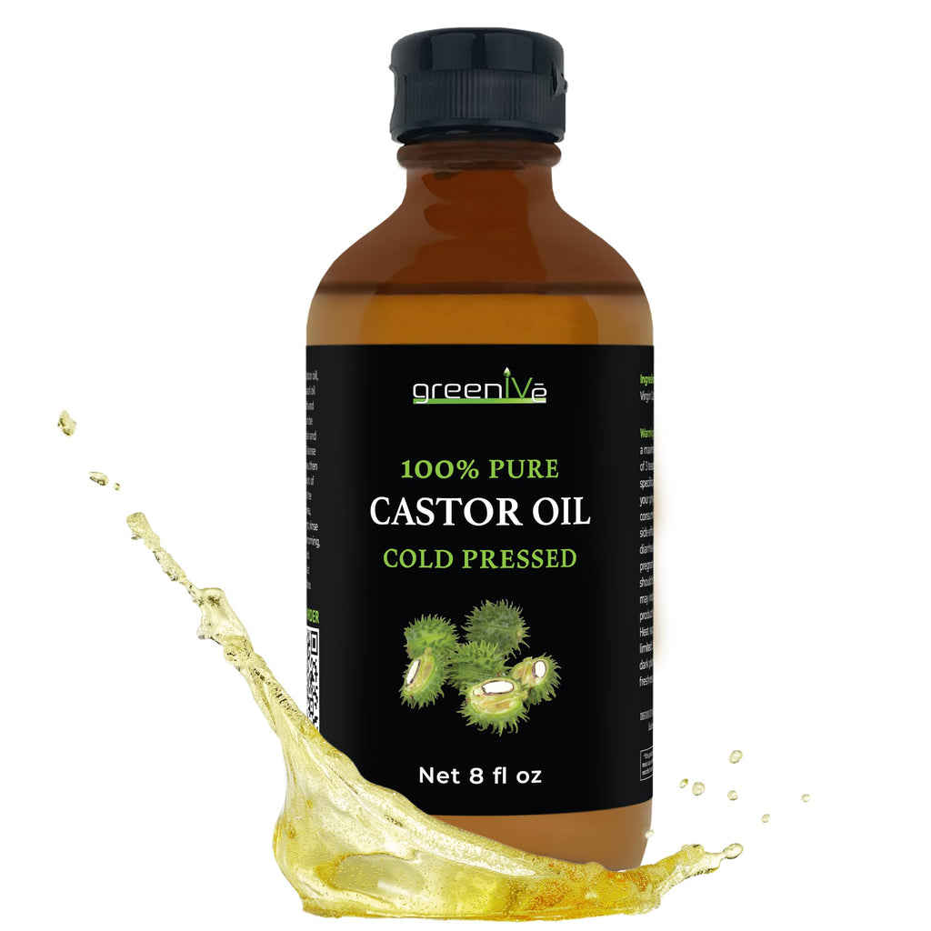 GreenIVe 100% Pure Castor Oil – Cold-Pressed, Hexane-Free (8 Fl Oz)
