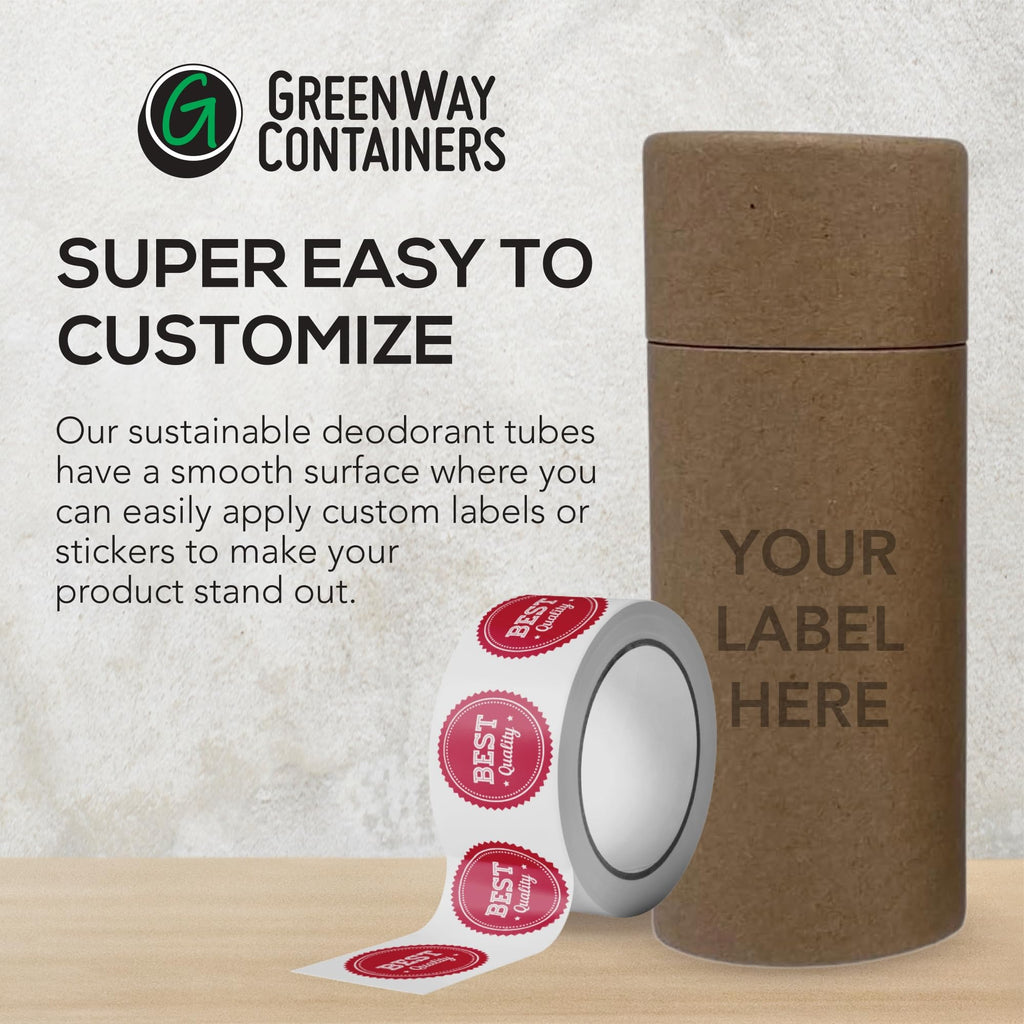 GreenWay Kraft Paperboard Deodorant Tubes – 25-Pack, 2.5oz/70ml