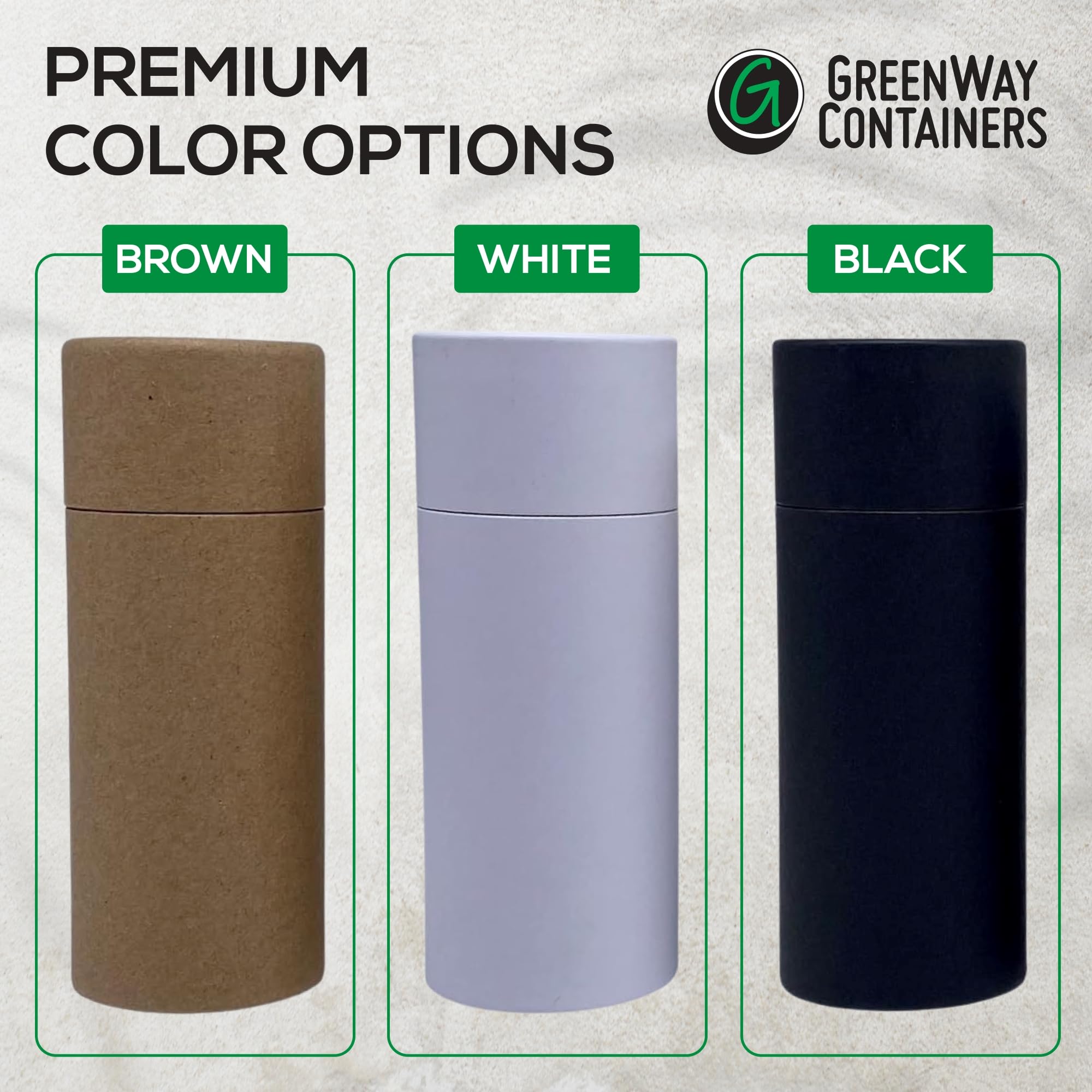 GreenWay Kraft Paperboard Deodorant Tubes – 25-Pack, 2.5oz/70ml