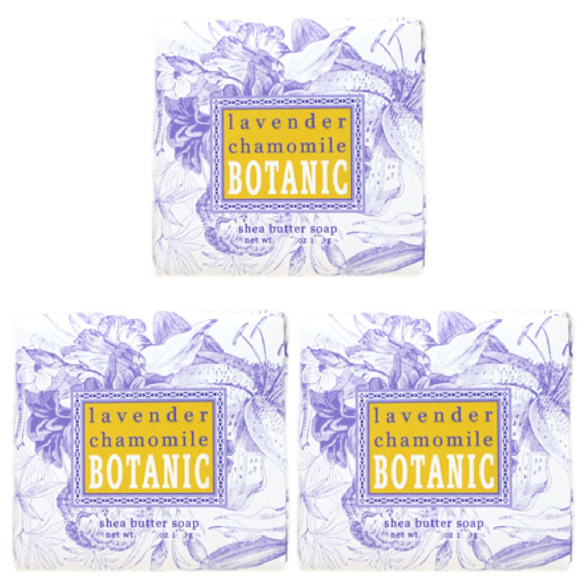 Greenwich Bay Botanic Lavender Chamomile Soap 3-Pack — 1.9oz Each