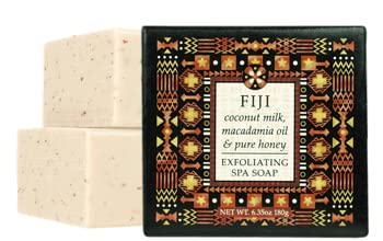Greenwich Bay Destination Exfoliating Spa Soaps 7 Piece Set of 6.35 oz Bars — Travel to London, Kyoto, Tahiti, Paris, Fiji, Morocco, and Sicily