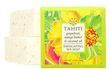 Greenwich Bay Destination Exfoliating Spa Soaps 7 Piece Set of 6.35 oz Bars — Travel to London, Kyoto, Tahiti, Paris, Fiji, Morocco, and Sicily