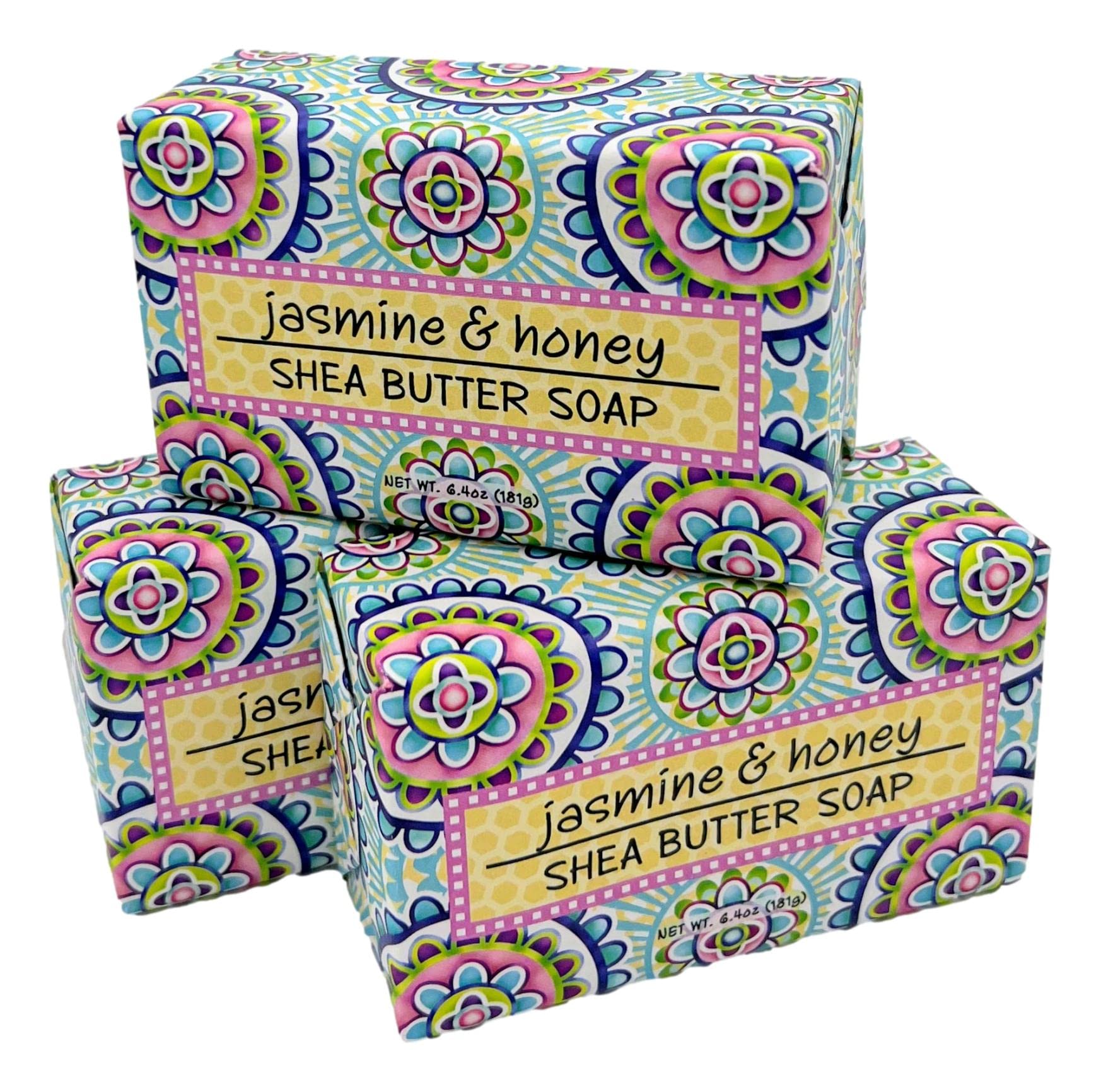 Greenwich Bay Jasmine & Honey Shea Butter Soap — 3 Bars, 6.4 oz Each