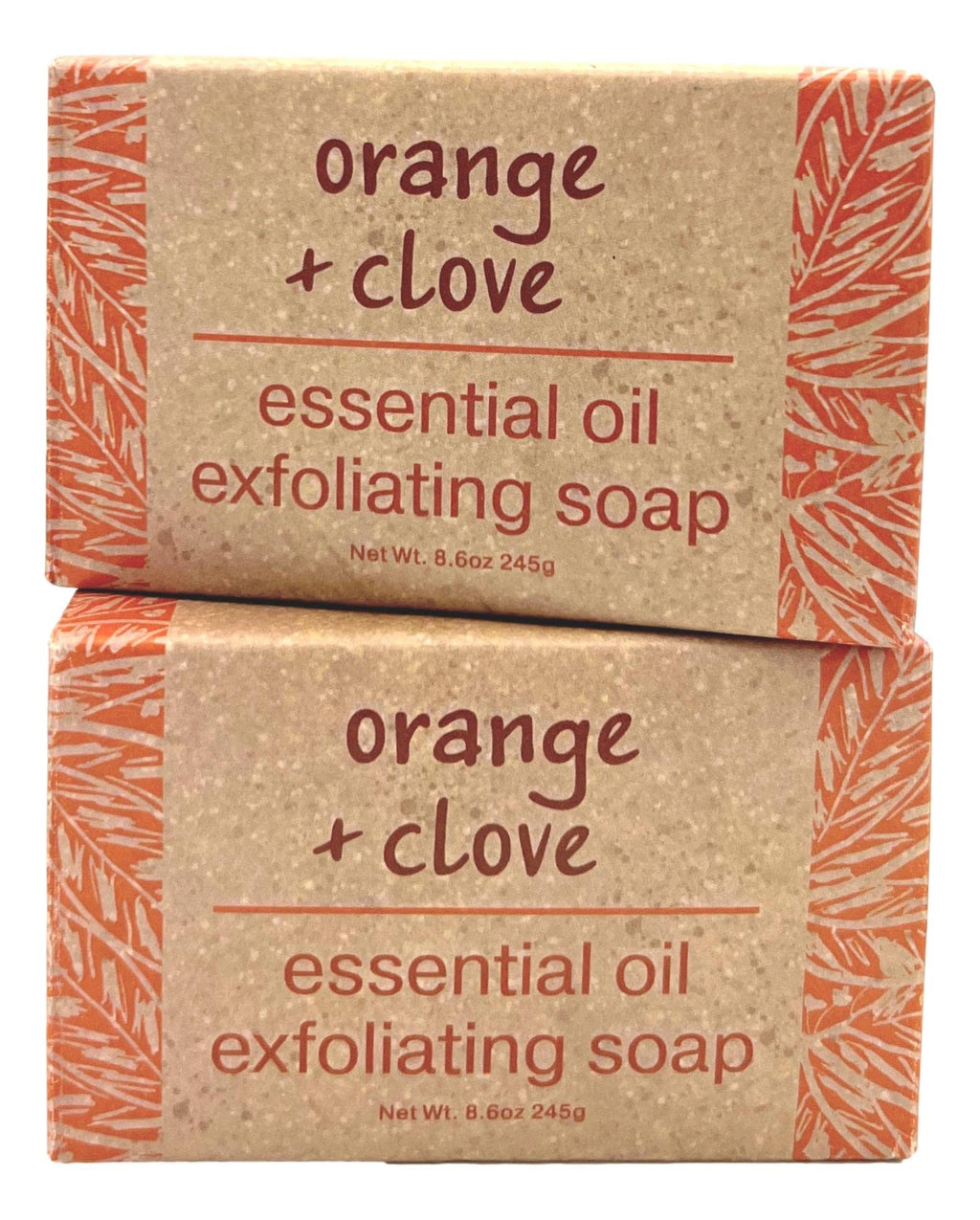 Greenwich Bay Trading Co. Orange & Clove Essential Oil Exfoliating Bath Bar Soap – Set of 2, 8.6 oz Each