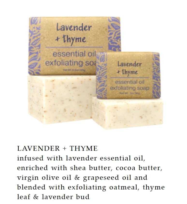 Greenwich Bay Trading Co Lavender & Thyme Exfoliating Bath Bar Soap – Set of 2, 8.6 oz Each