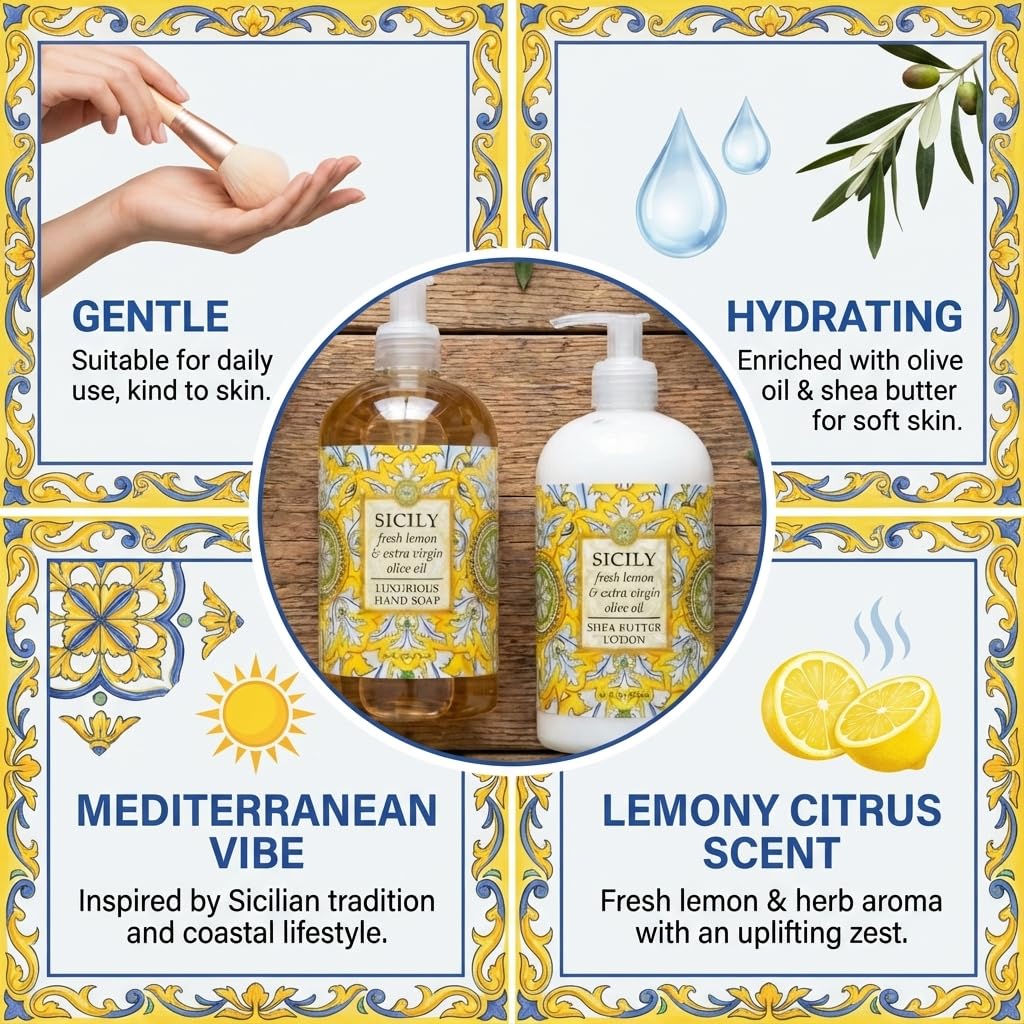 Greenwich Bay Sicily Soap & Lotion Set 16oz – Citrus Scent & Hydration