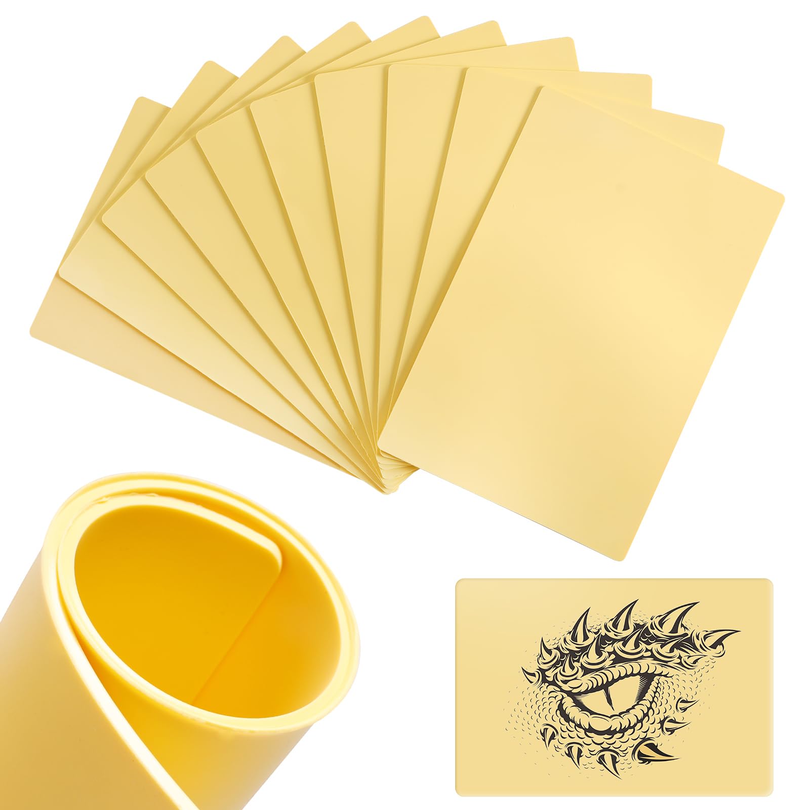 GRELEON Tattoo Practice Skin Kit — 10pcs, 3mm Thick, 11.7 x 7.8 in, Silicone