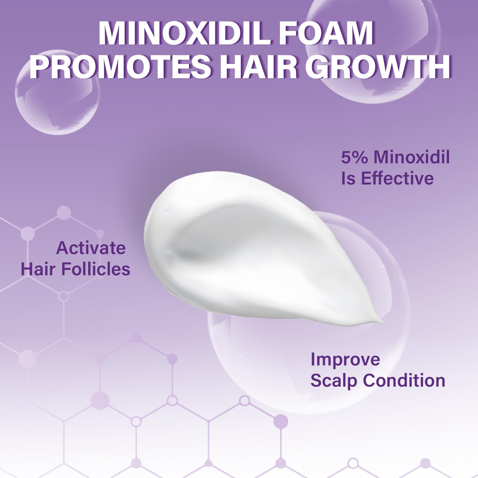 Greoay 5% Minoxidil Foam for Women – Hair Growth for Thinning Hair, Receding Hairline, 3 Bottles (2.11 oz Each)