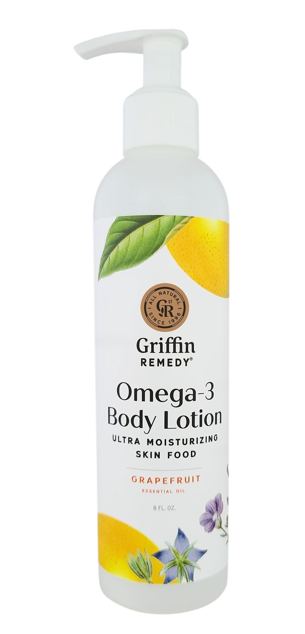 Griffin Remedy Omega-3 Body Lotion – Grapefruit & MSM, Ultra Moisturizing, All-Natural, Paraben & Sulfate Free, 8 fl oz