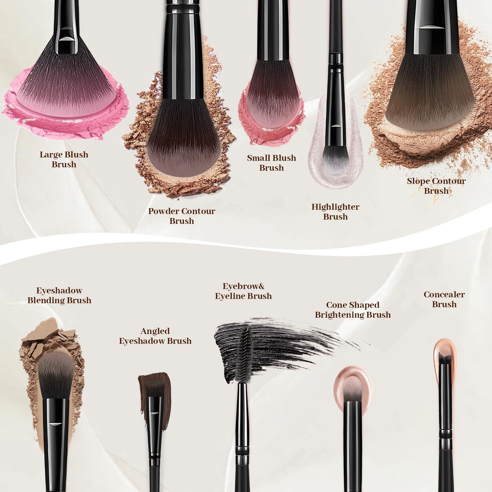 Grnheat 73-Piece Makeup Brush Kit | Pro Set with Case, Sponges & Puffs