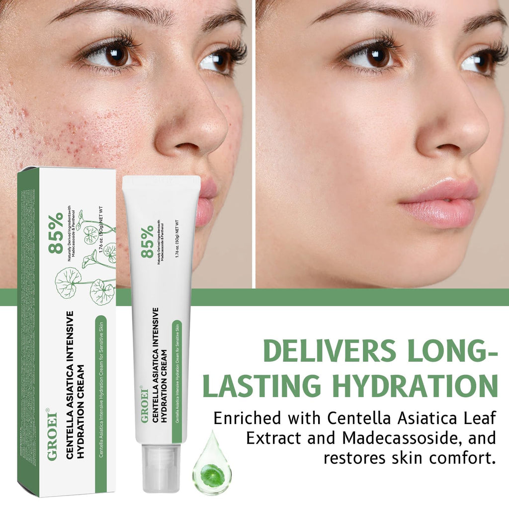 GROEI Centella Asiatica Intensive Hydration Cream - 85% Natural Ingredients | 50g