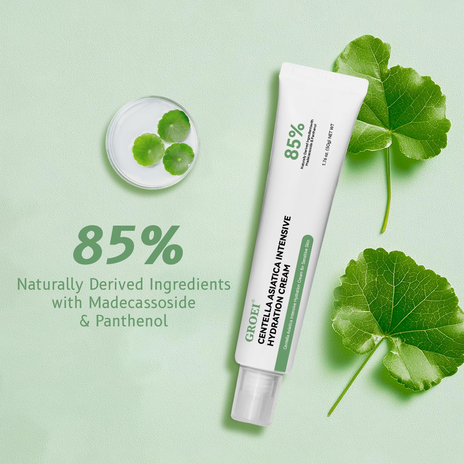 GROEI Centella Asiatica Intensive Hydration Cream - 85% Natural Ingredients | 50g