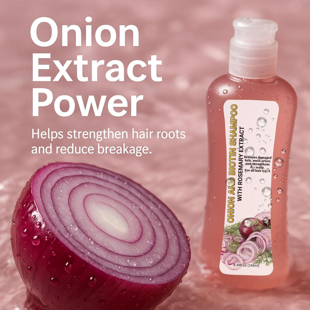 GROEI Onion Biotin & Rosemary Shampoo & Treatment Set – Strengthen Roots, Repair Damage, Boost Shine (16.78 Fl oz / 496 ml)