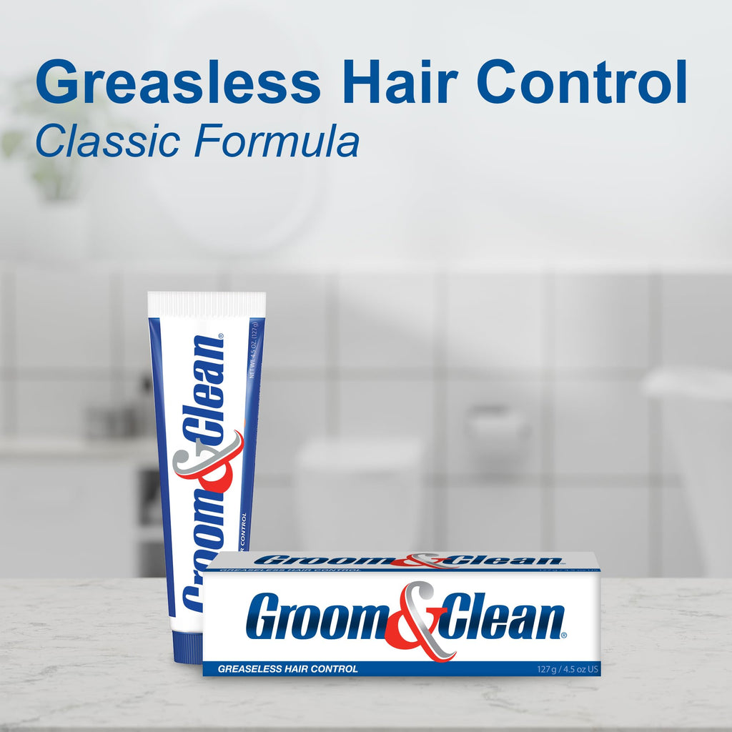 Groom & Clean Hair Styling Gel – Medium Hold, Non-Greasy & Easy Wash-Out | 4.5 Oz Pack of 2