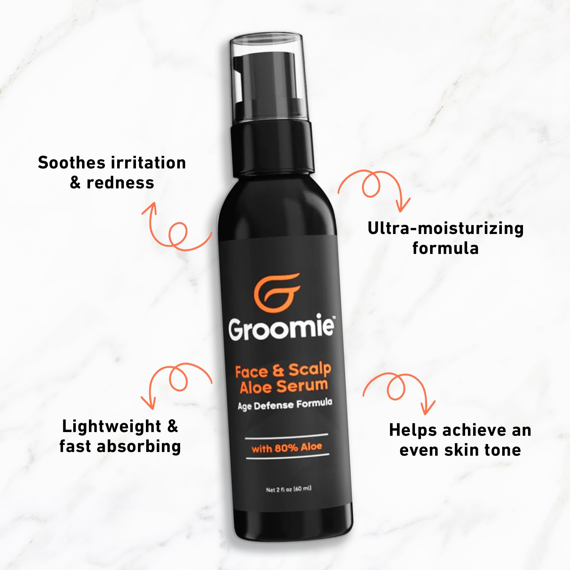 Groomie Face & Scalp Aloe Vera Serum — Hydrating, Soothing, Lightweight Skincare
