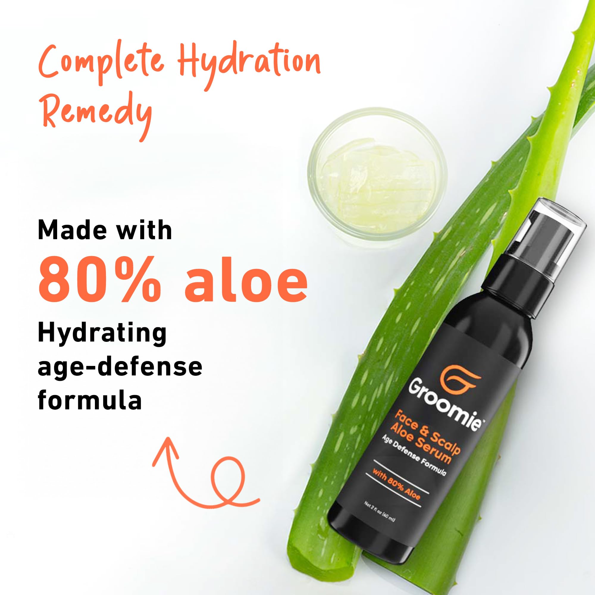 Groomie Face & Scalp Aloe Vera Serum — Hydrating, Soothing, Lightweight Skincare