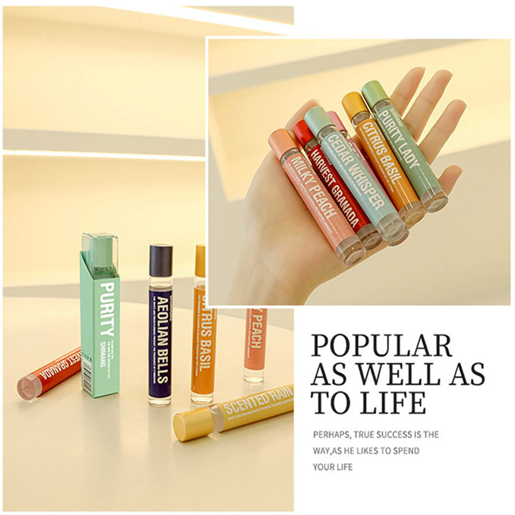 Grospe 4Pcs Eau de Parfum Roll-On — Alcohol-Free Floral Fruit Fragrances, 10 ml