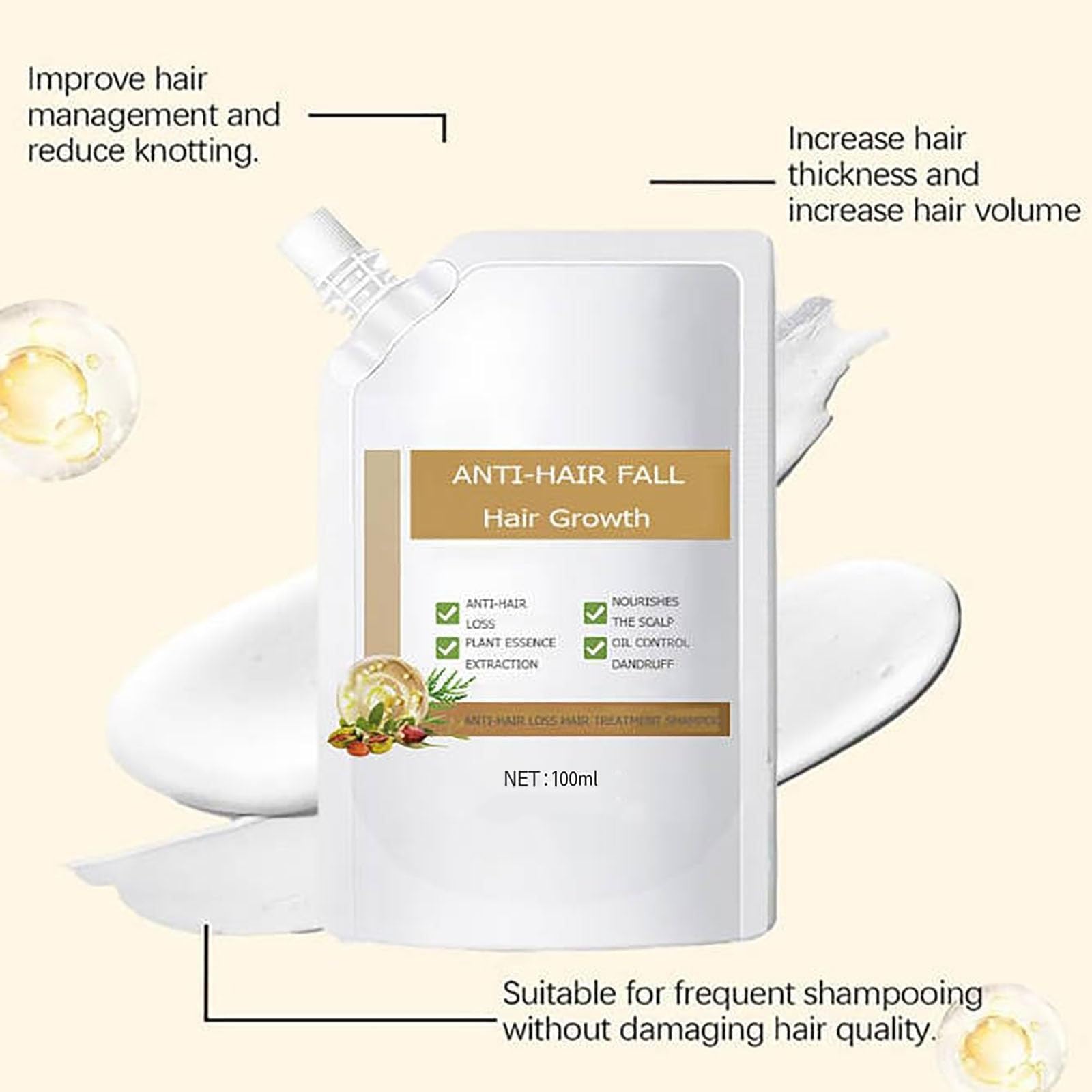 Grospe Anti-Hair Fall Shampoo | Nourishing Botanical Blend for All Hair Types – 3.52 oz