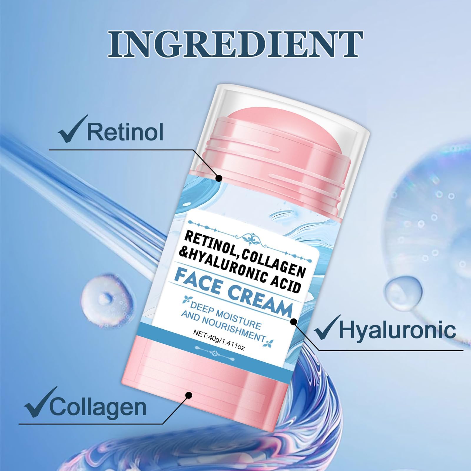 Grospe Face Balm Stick – Retinol, Collagen & Hyaluronic Hydration (1.41 oz)
