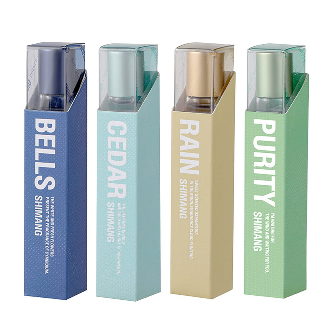 Grospe 4Pcs Eau de Parfum Roll-On — Alcohol-Free Floral Fruit Fragrances, 10 ml