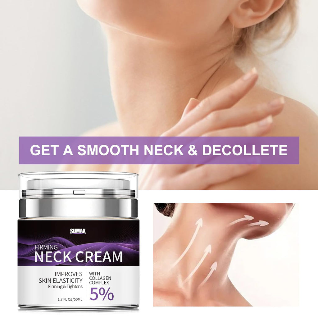 Grospe 5% Collagen Complex Neck Firming Cream – Anti-Aging Moisturizer for Neck & Chest, All-Natural, 1.8 oz