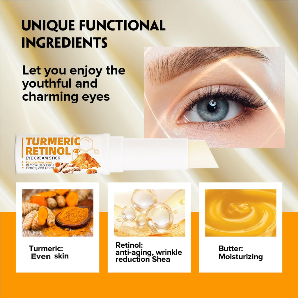 Grospe 2-Pack Turmeric Retinol Eye Stick | Hydrating Under-Eye Care for Dark Circles and Fine Lines