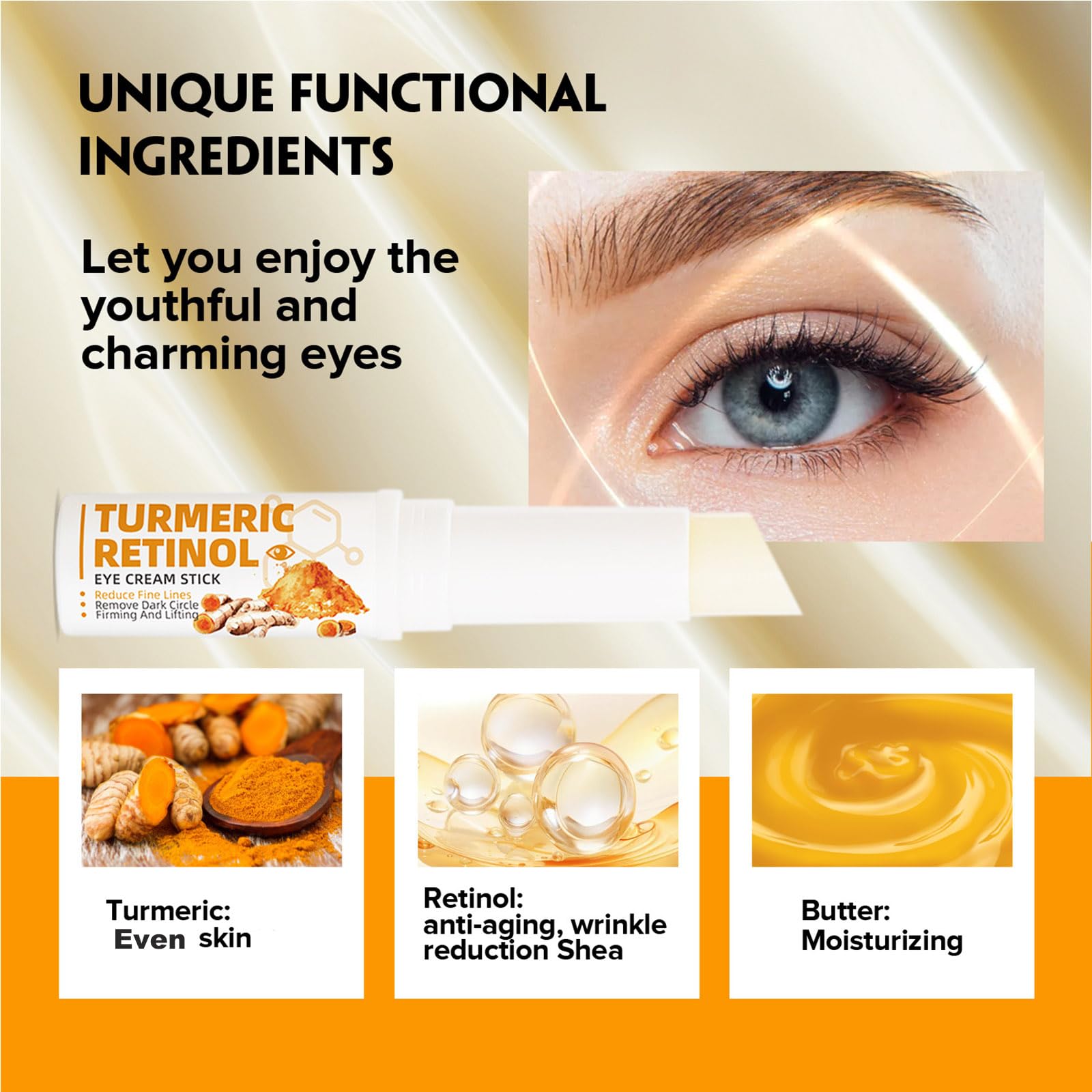 Grospe 2-Pack Turmeric Retinol Eye Stick | Hydrating Under-Eye Care for Dark Circles and Fine Lines