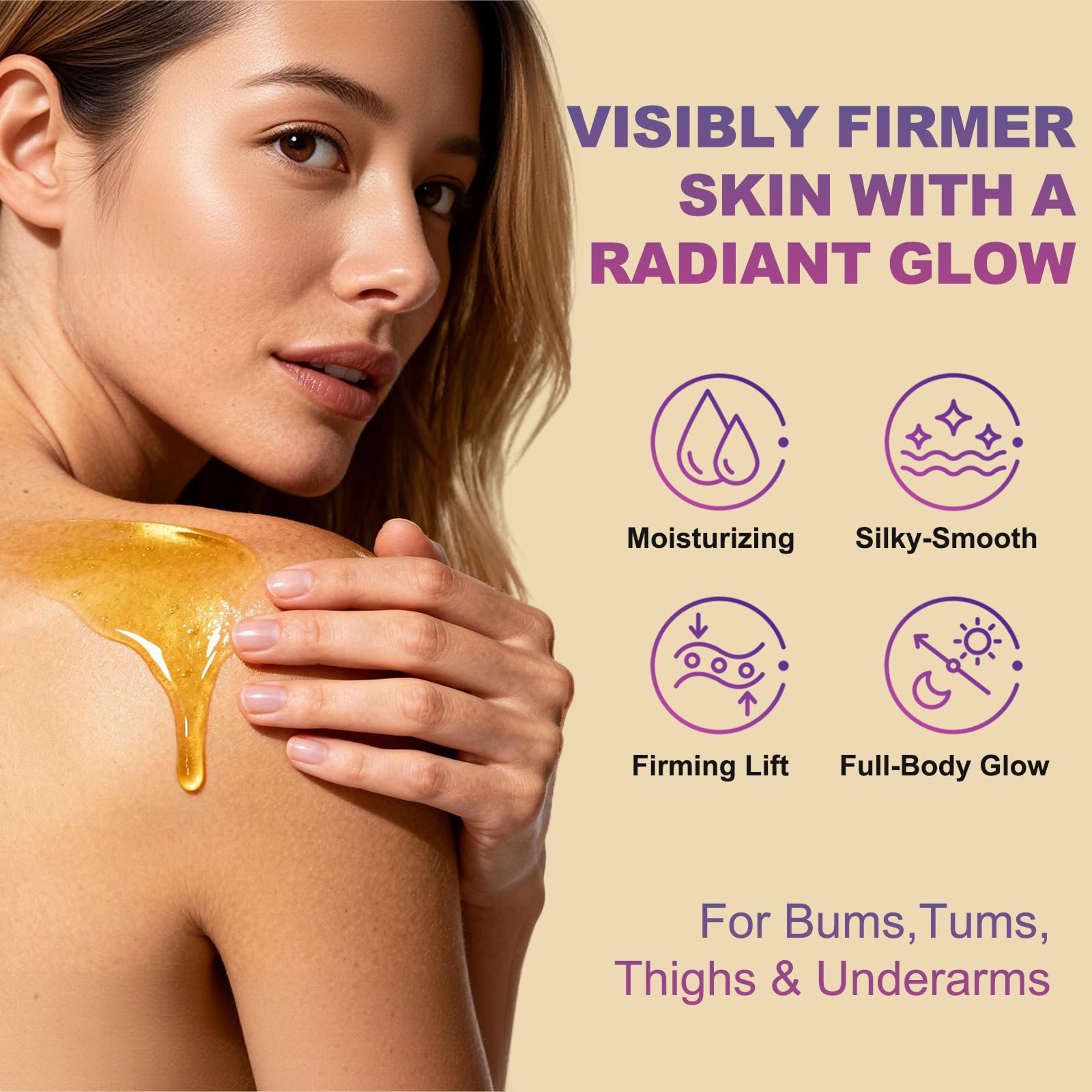 GROW DATE Body Firming Oil – Luxury After Shower Body Oil with Lavender | 4 fl oz