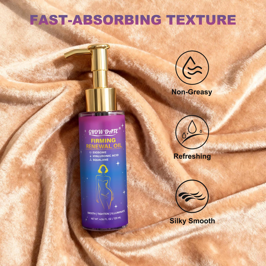 GROW DATE Body Firming Oil – Luxury After Shower Body Oil with Lavender | 4 fl oz