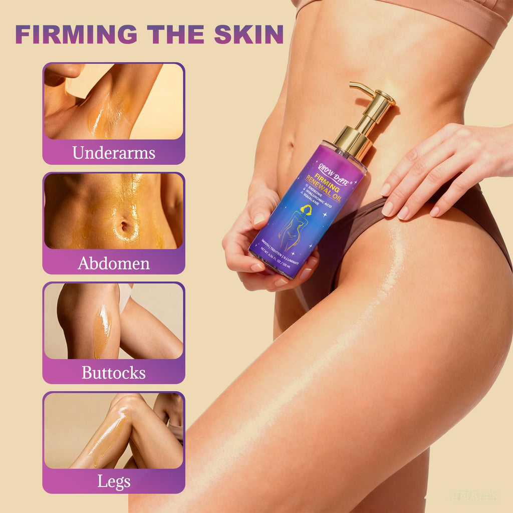 GROW DATE Body Firming Oil – Luxury After Shower Body Oil with Lavender | 4 fl oz