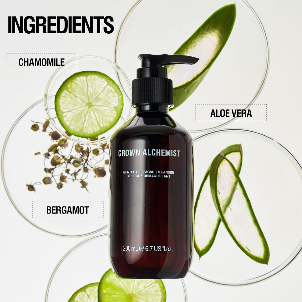 Grown Alchemist Facial Cleanser Set – Polishing Exfoliator 75ml + Gentle Gel Cleanser 200ml